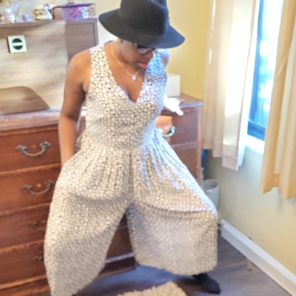 Ann Taylor Black and White Polka Dot Jumpsuit
